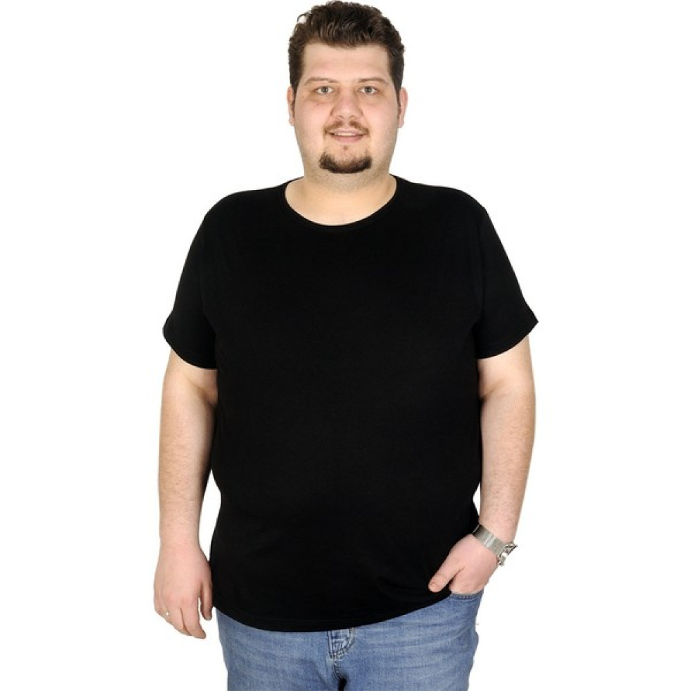 ModeXL Büyük Beden Erkek Tshirt Bisiklet Yaka Basic 20031 Siyah Erkek T-shirt Fiyatı