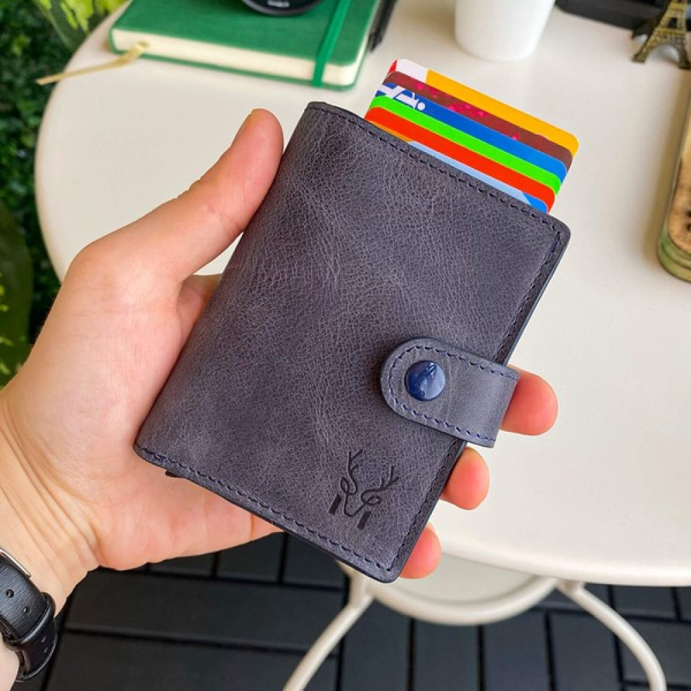 Modica Orlando - Hakiki Deri Rfid Korumalı Mekanizmalı Lacivert Erkek Akıllı Kartlık Cüzdan Erkek Cüzdan Fiyatı
