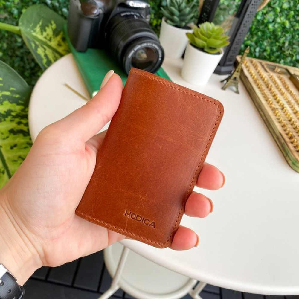 Modica Sovana – Deri Natural İnce Minimalist Tasarım Slim Unisex Cüzdan, Kompakt Kartlık, Kolay Taşınabilir (Taba) Erkek Kartlık Fiyatı