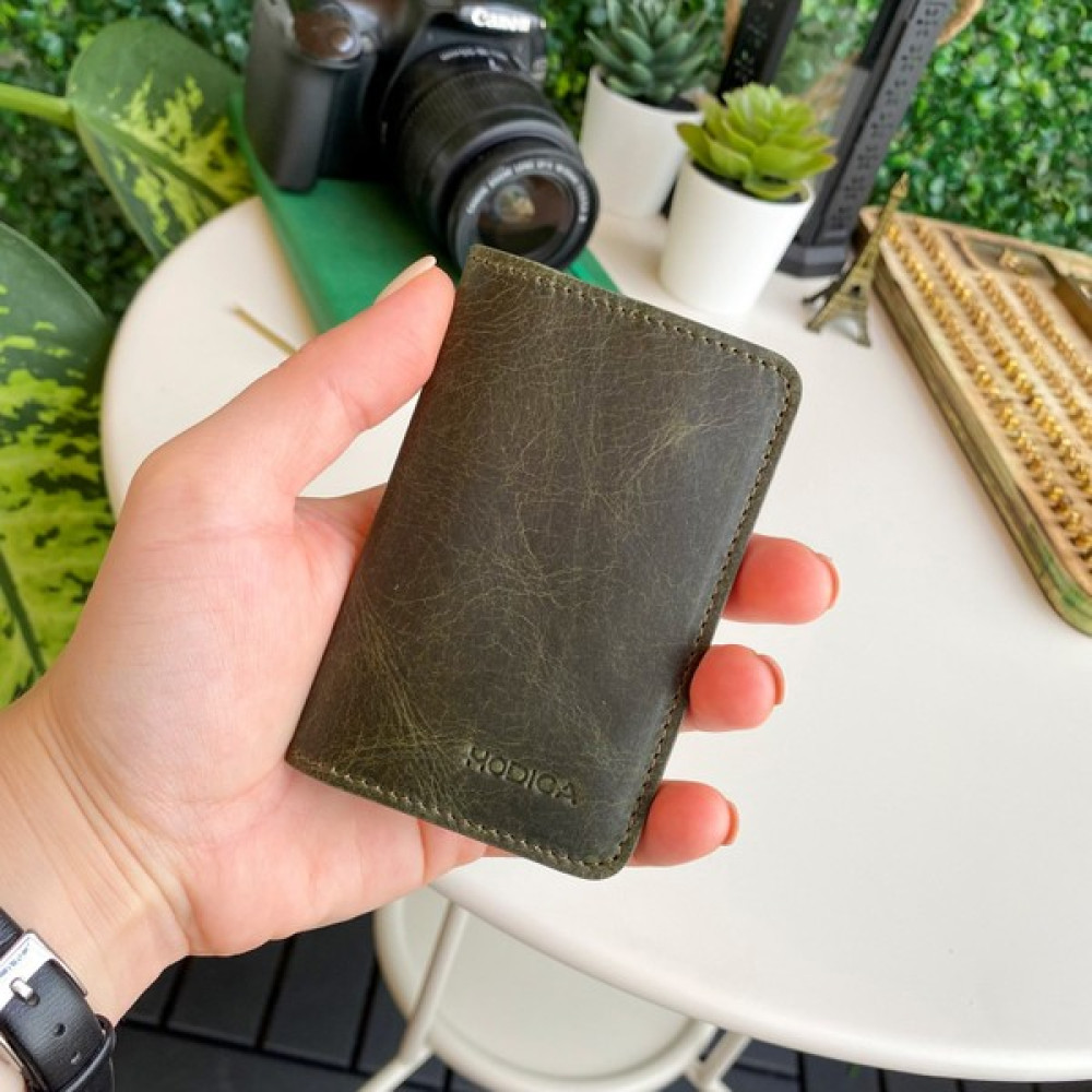Modica Sovana – Hakiki Deri Natural İnce Minimalist Tasarım Slim Unisex Cüzdan, Kompakt Kartlık, Kolay Taşınabilir (Yeşil) Erkek Kartlık Fiyatı