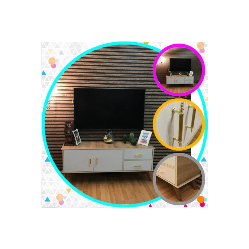 Modilayn Claros Tv Sehpasi Mese - Beyaz 150X40x60 Tv Ünitesi / Sehpası Fiyatı