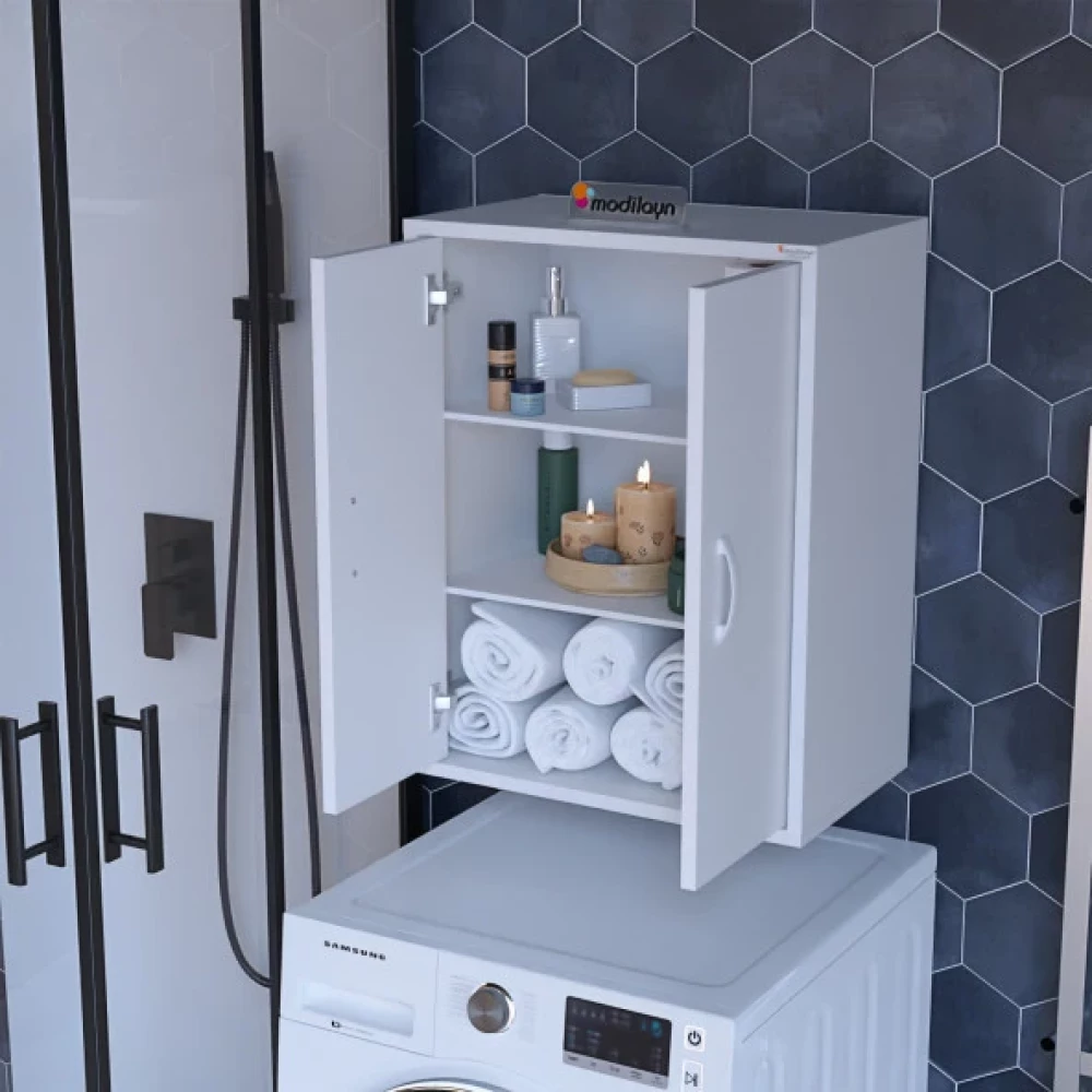 Modilayn Era 54 X 88,4 X 32,5Cm 2 Kapakli 3 Gozlu Camasir Makine Ustu Dolabi Banyo Dolabı / Mobilyası Fiyatı