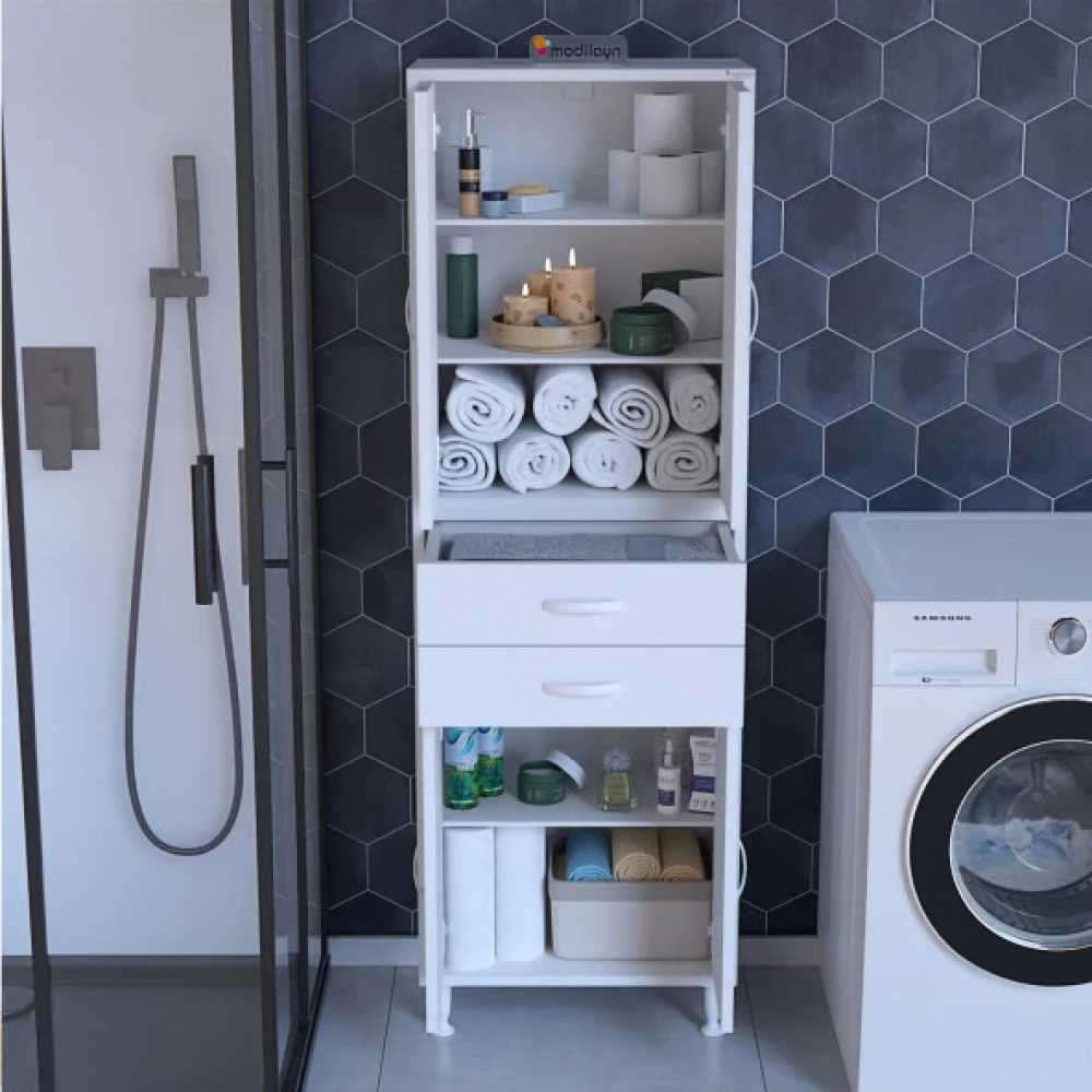 Modilayn Soft Era 55 X 187,9 X 32,5 Cm 4 Kapaklı 2 Çekmeceli 5 Bölmeli Çok Amaçlı Dolap Banyo Dolabı / Mobilyası Fiyatı