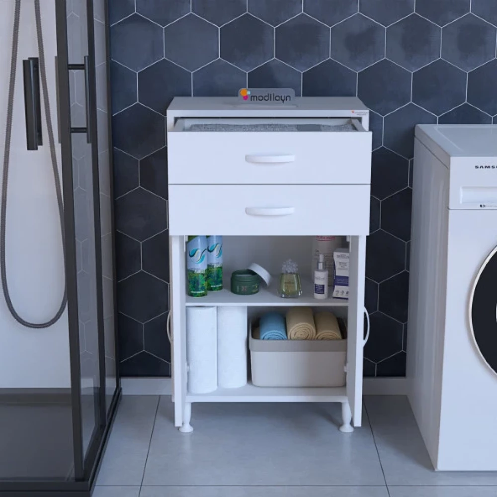 Modilayn Trendlıne 54Cm X 90Cm X 32,5 Cm 2 Kapakli 2 Cekmeceli 2 Bolmeli Cok Amacli Banyo Dolabi Banyo Dolabı / Mobilyası Fiyatı