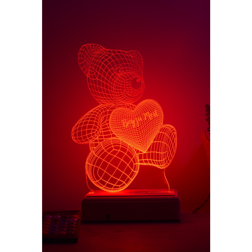 Modiwa Design Sevgiliye Hediye 3d Aşk Ayıcık 16 Renk Dekoratif 16 Renkli Led Lamba Hediyelik Eşya Fiyatı