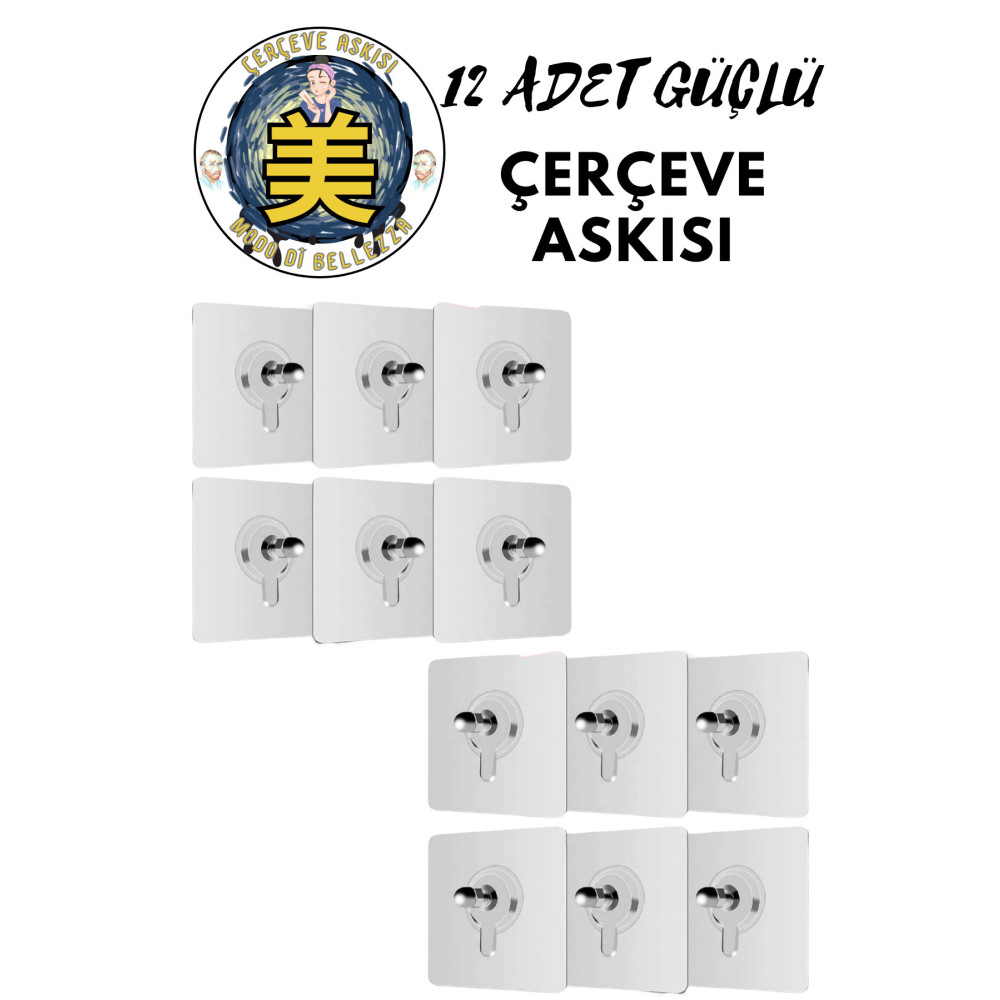 Modo Di Bellezza Süper Güçlü 12 Adet Çerçeve Askısı Pin Delgisiz Vidalı Yapışkanlı Raf Tutucu Askı Ev & Dekorasyon Aksesuarları Fiyatı