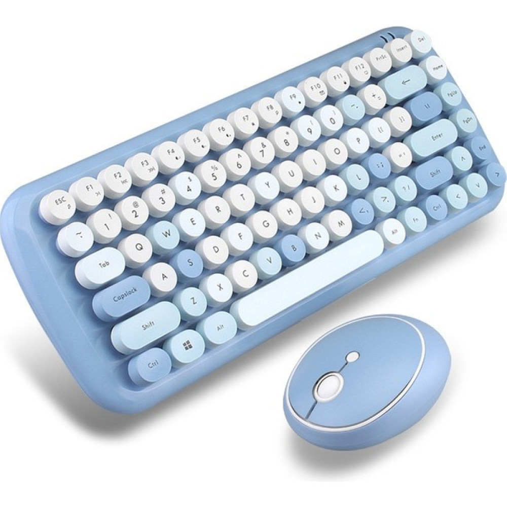 Mofıı Candy Punk Keycap Karışık Renk Kablosuz Klavye ve Fare Seti (Mavi) (Yurt Dışından) - Mavi Oyuncu Klavyesi Fiyatı