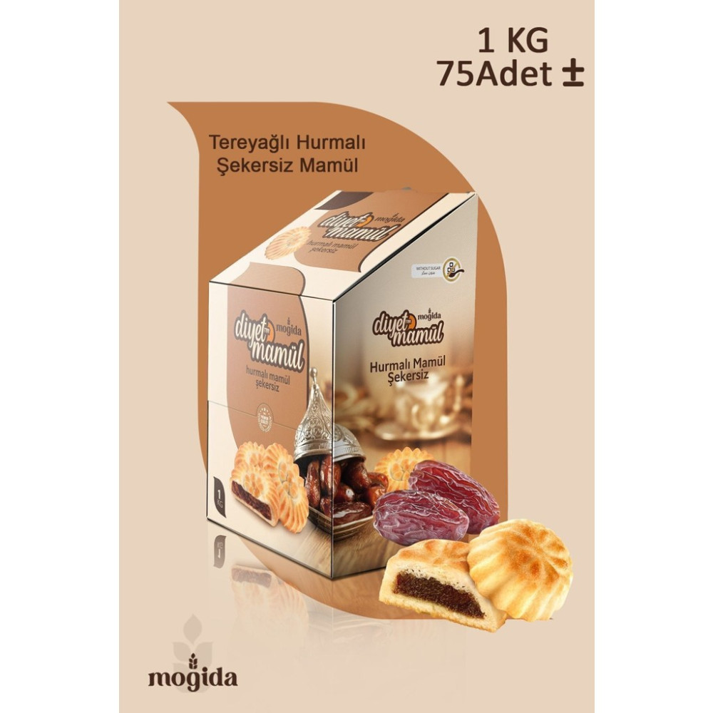 Mogida Şeker Ilavesiz Tereyağlı Hurmalı Mamül 1 kg (75+- Adet) Doğal Malzeme ile Üretilmiştir Unlu Mamüller Fiyatı