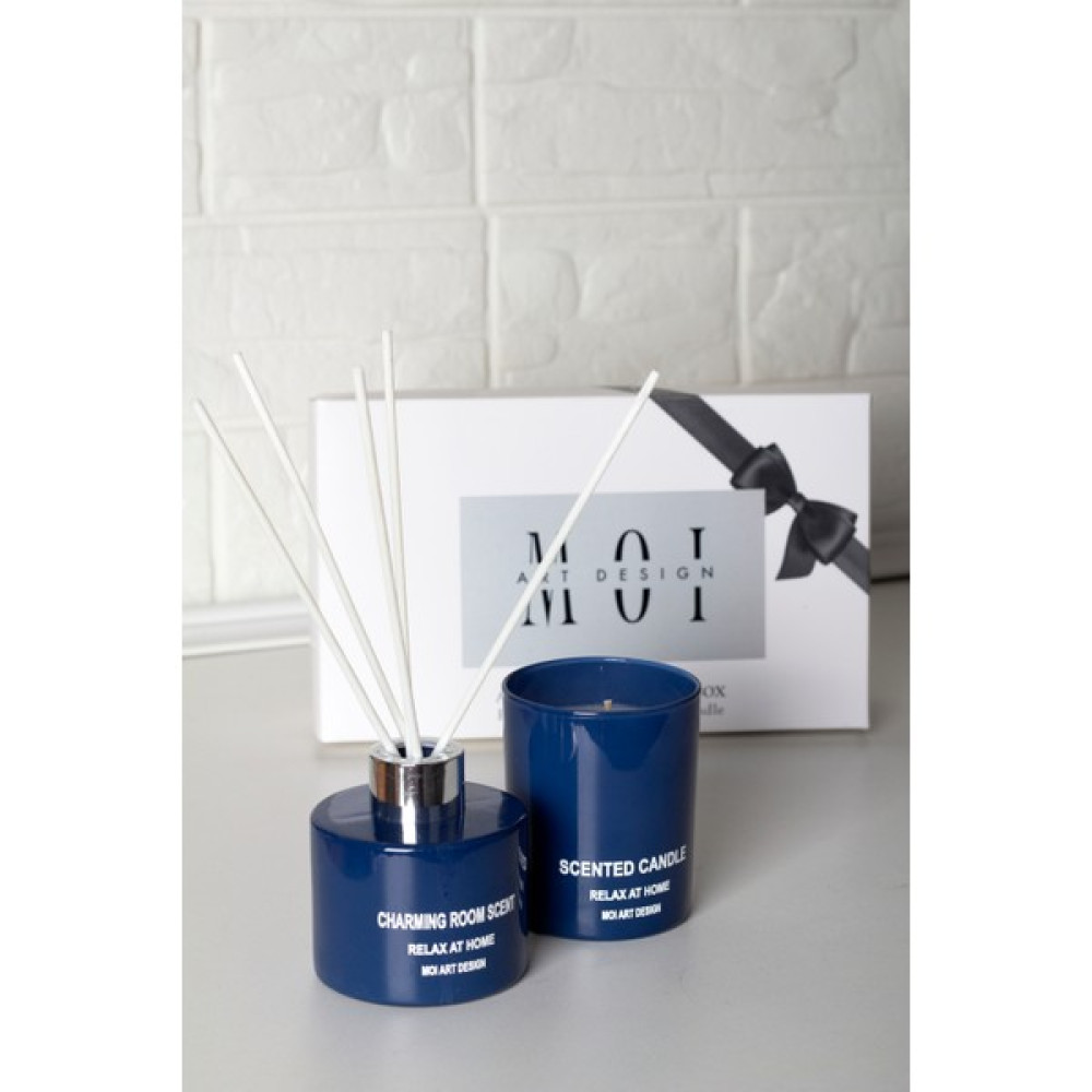 Moi Art Design Oda Kokusu ve Mum Seti Oud Ağacı Kokulu 100 ml 129LCVRT - Lacivert - 1 Adet Dekoratif Mum Fiyatı