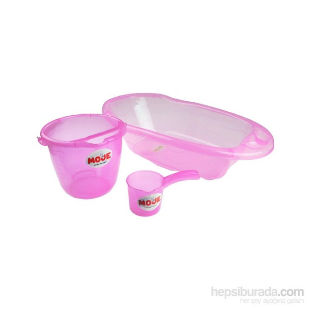 Moje Banyo Küvet-Kova-Maşrapa Seti ( Küvet Filesi Hediyeli! ) / Pembe Bebek Banyo Küveti Fiyatı