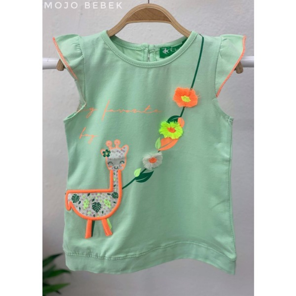 Mojo Bebek Kız Bebek 3 Boyutlu Çiçek Desenli Elbise 3002067 Yeşil Bebek Elbisesi Fiyatı
