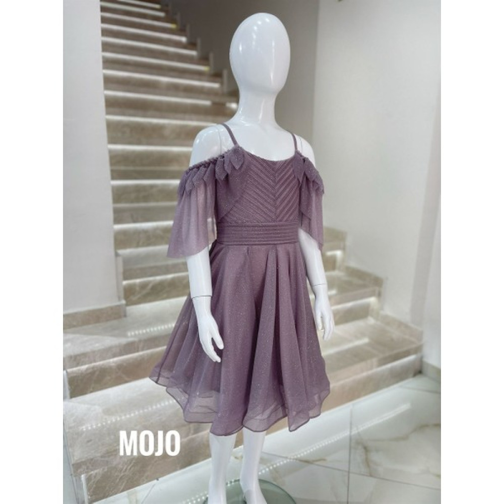 Mojo Bebek Kız Çocuk Simli Kısa Abiye Elbise 7001 Lila Elbise Fiyatı