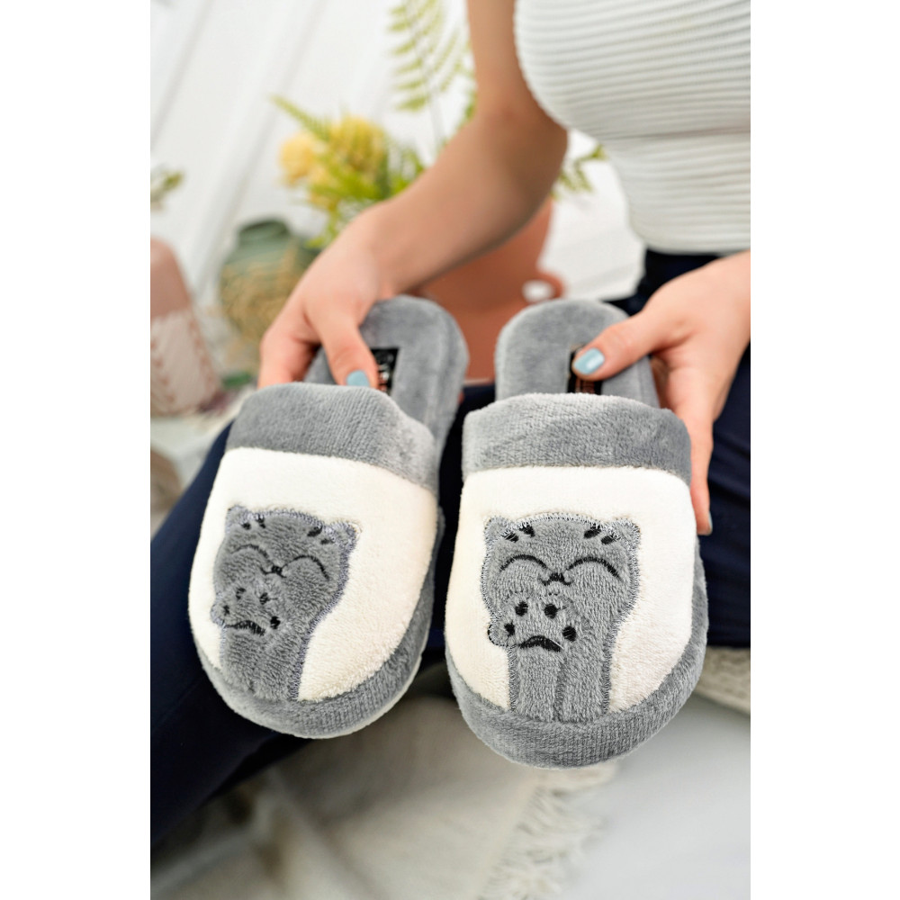 Mojo Kadın Kedi Pati Baskılı Kışlık Ev Terliği 36 Beden Unisex Sandalet Fiyatı