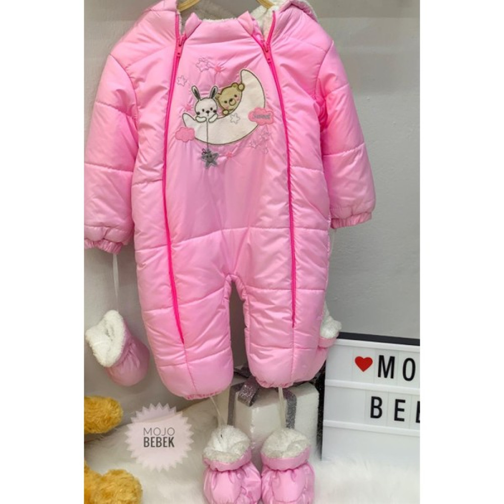 Mojo Kız Bebek Tavşanlı Kapüşonlu Kozmonot 6599 Pembe Bebek Montu Fiyatı