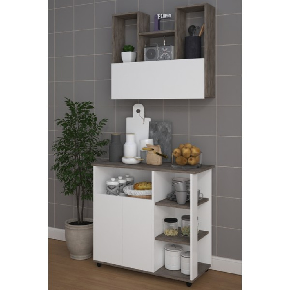 Moka Park AVM Angele Mikrodalga Fırındolabı Çok Amaçlı Dolap - Gri Gardrop & Dolap Fiyatı