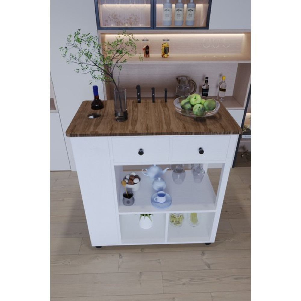 Moka Park AVM Balım Servant Mutfak Adası - Ahşap - Beyaz Yemek & Mutfak Masası Fiyatı