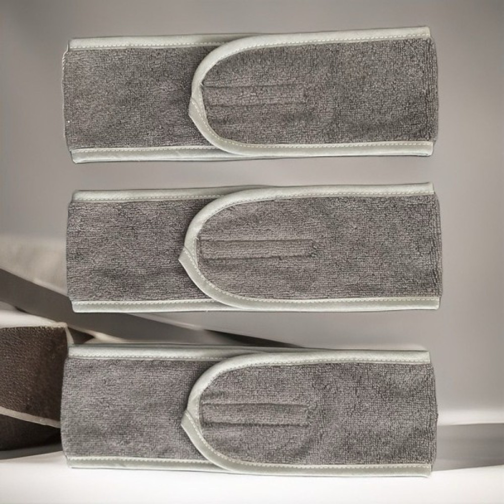 Mokita Home 3'adet Havlu Saç Bandı Cırt Bantlı %100 Pamuklu Antrasit Renk Sporcu Spa Spor Yoga Makyaj Saç Çok Kullanışlı Kafa Bandı Bandana (Outdoor) Fiyatı