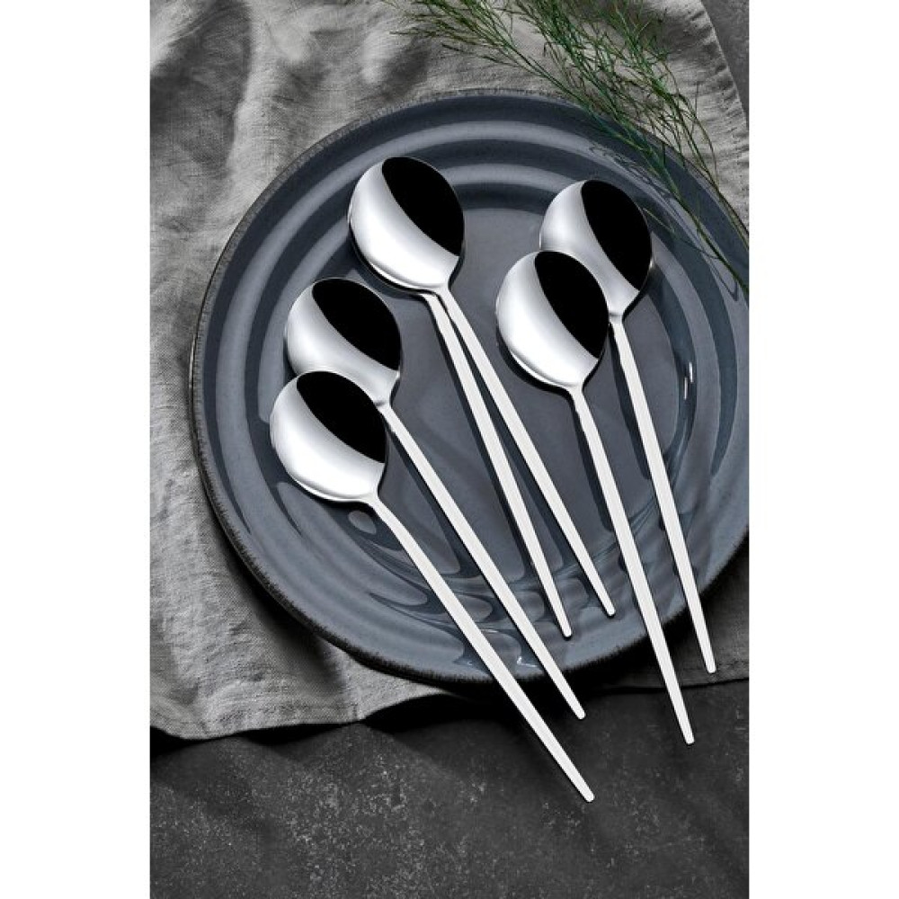 Mokka Modern Görünümlü Yemek Kaşık 6'lı 18/0 - Gri Çatal / Kaşık / Bıçak Takımları Fiyatı