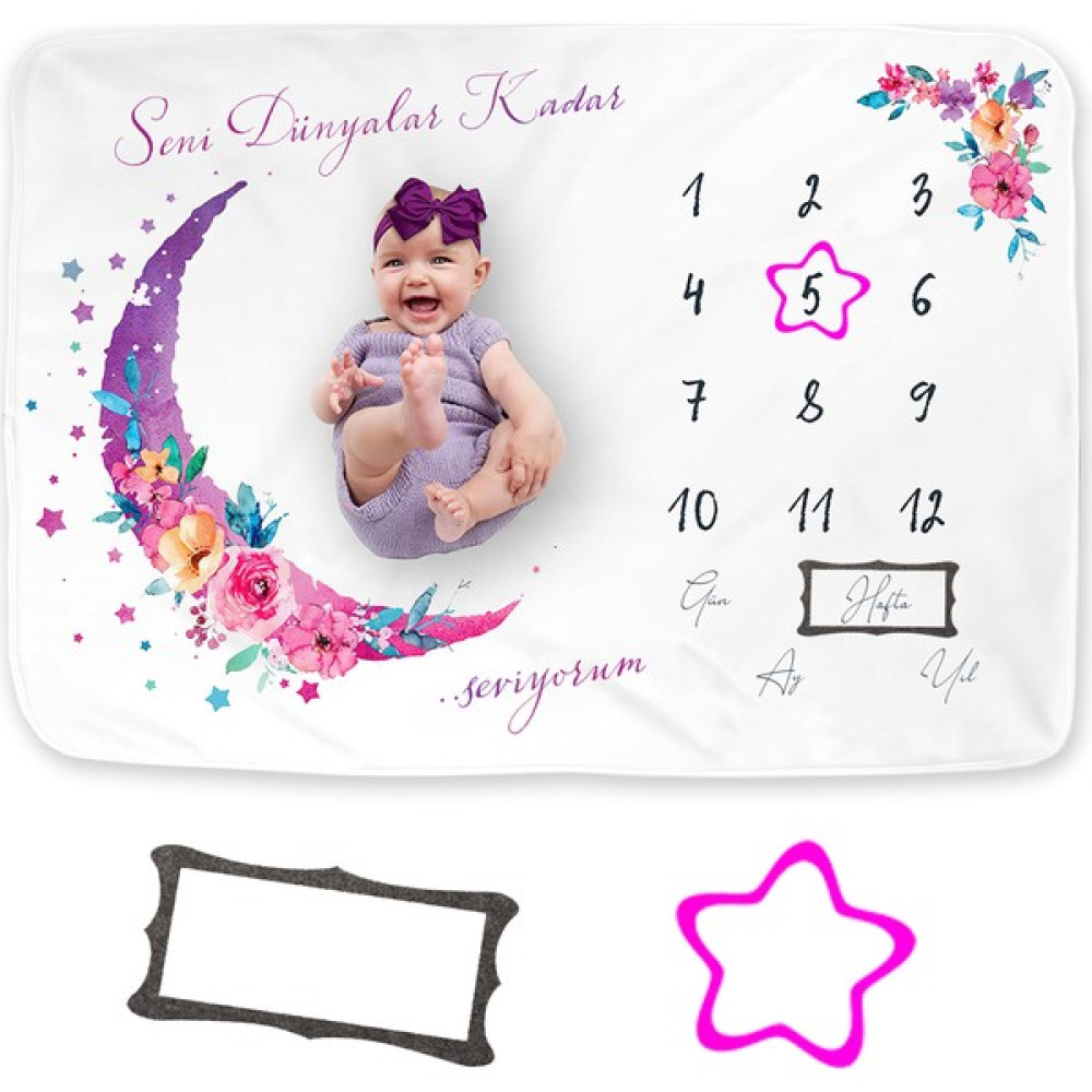Moky Design Anı Battaniyesi - Özel Kesim Çerçeve Dahil Bebek Battaniyesi Fiyatı