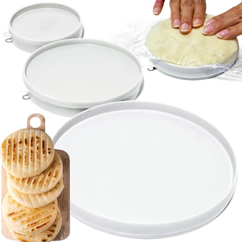Molde para Arepas – 3 Sizes (5.9", 4.3", 3.1") & Double Thickness for Perfect Arepas Colombianas, Gorditas, and More – Durable, Food-Safe, Easy-to-Clean Kitchen Tool
