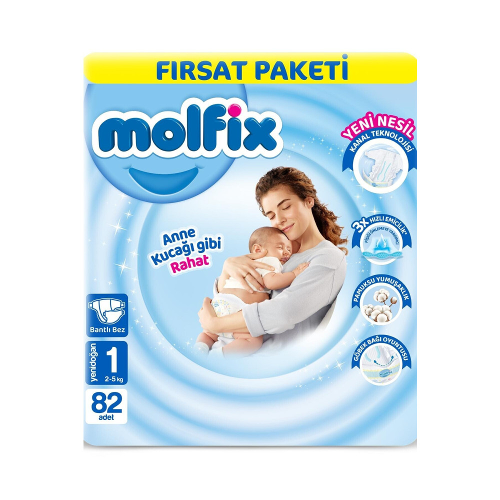 Molfix 3D Yenidoğan Fırsat Paketi 82li Bebek Bezi Bebek Bezi Fiyatı