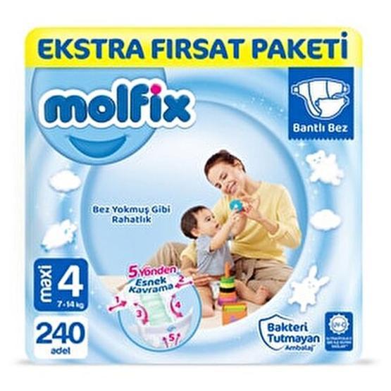Molfix 4 Numara Maxi 240 Adet Bebek Bezi Bebek Bezi Fiyatı
