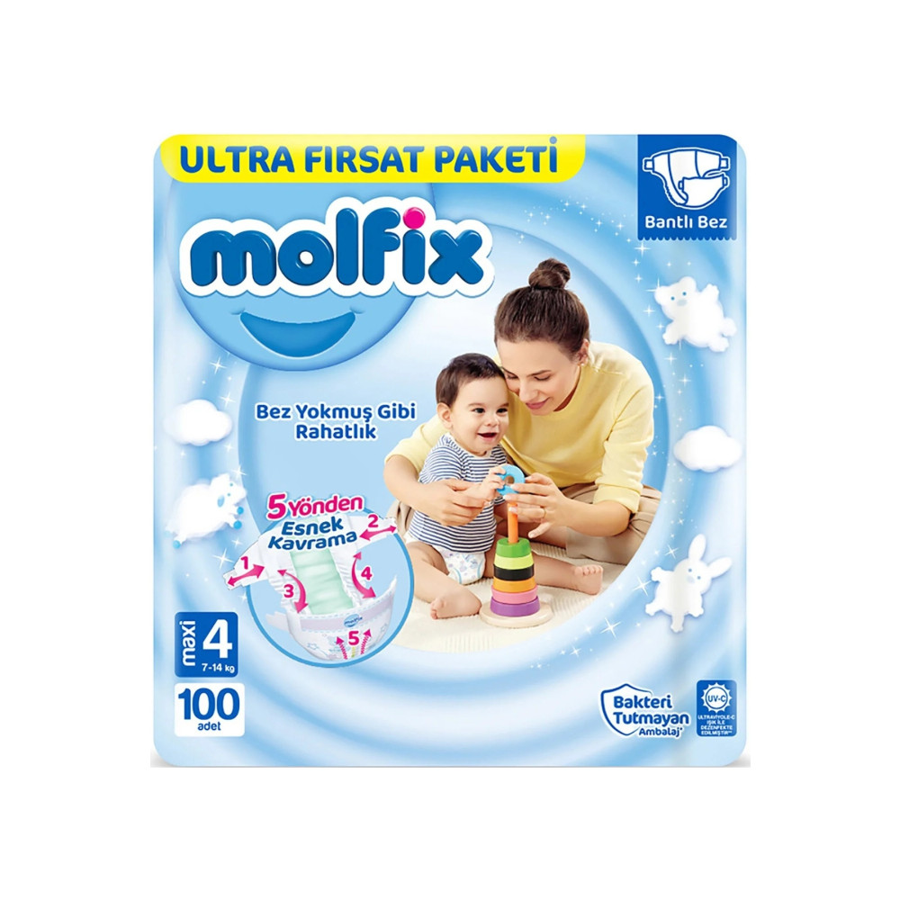 Molfix Bebek Bezi Ultra Fırsat Paketi Maxi 4 No 100 Lü Bebek Bezi Fiyatı
