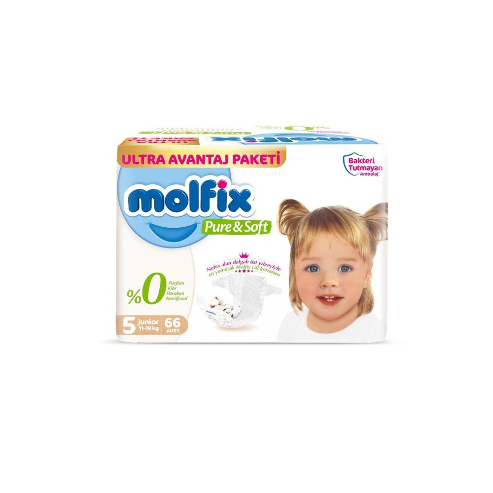 Molfix Pure Soft Ultra Avantaj Junior No:5 66lı Bebek Bezi Fiyatı