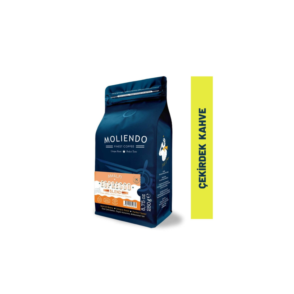 Moliendo Finest Coffee Amalfi Espresso Blend Kahve ( Çekirdek Kahve ) 250 G. Çekirdek Kahve Beden Kahve Fiyatı