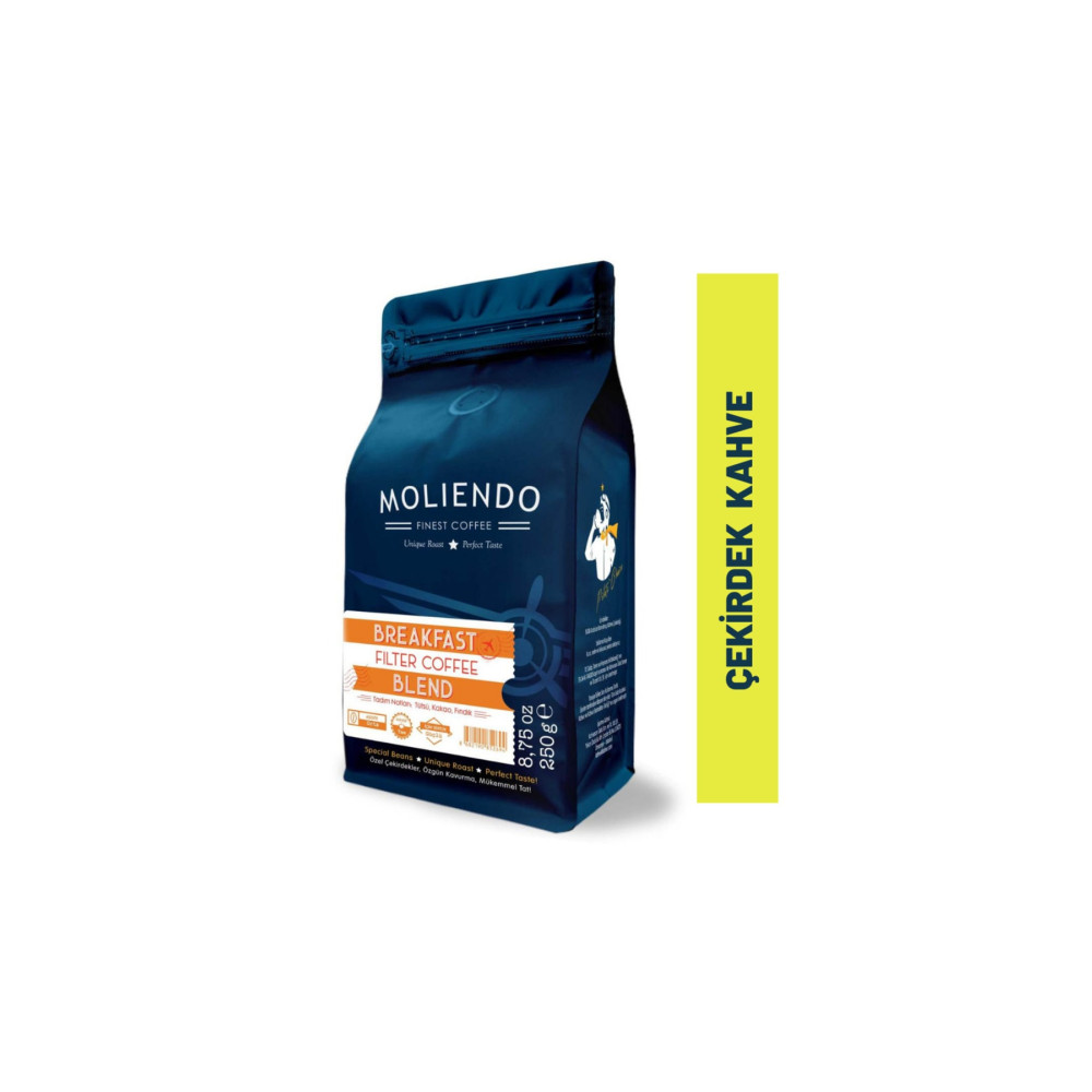 Moliendo Finest Coffee Breakfast Blend Filtre Kahve ( Çekirdek Kahve ) 250 G. Çekirdek Kahve Beden Kahve Fiyatı