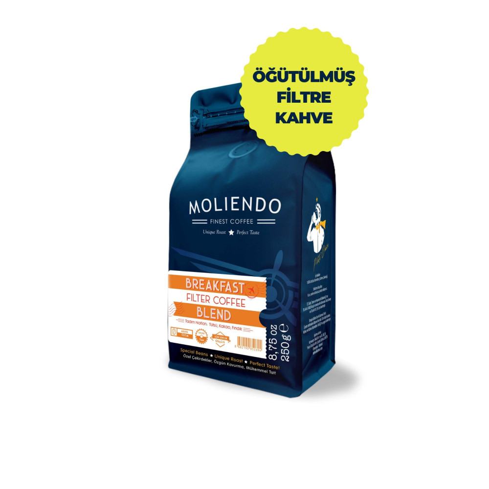 Moliendo Finest Coffee Breakfast Blend Filtre Kahve ( Öğütülmüş Filtre Kahve ) 250 G. Filtre Kahve Beden Kahve Fiyatı