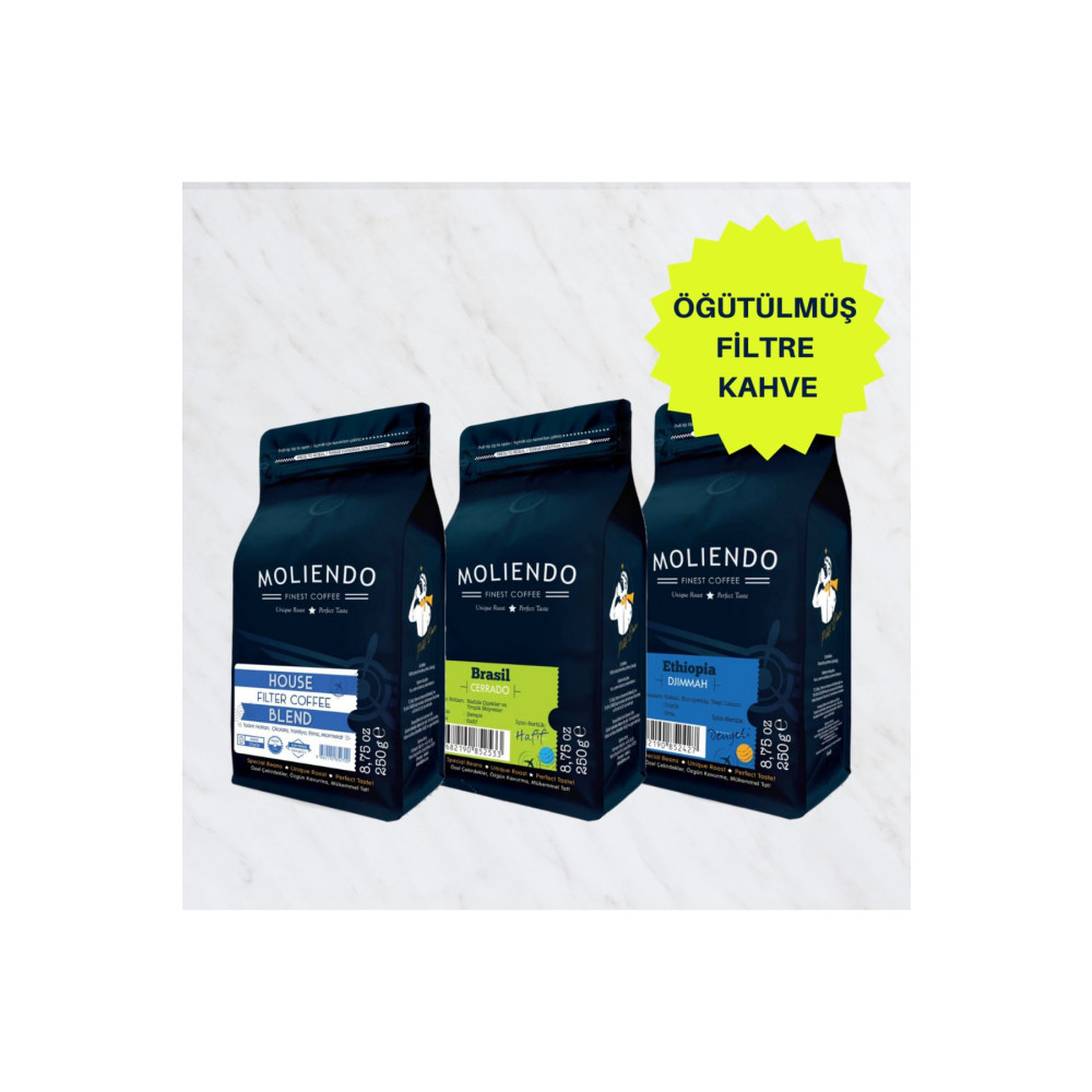 Moliendo Finest Coffee Ekonomik Paket ( Öğütülmüş Filtre Kahve ) 3x250 G. Filtre Kahve Beden Kahve Fiyatı