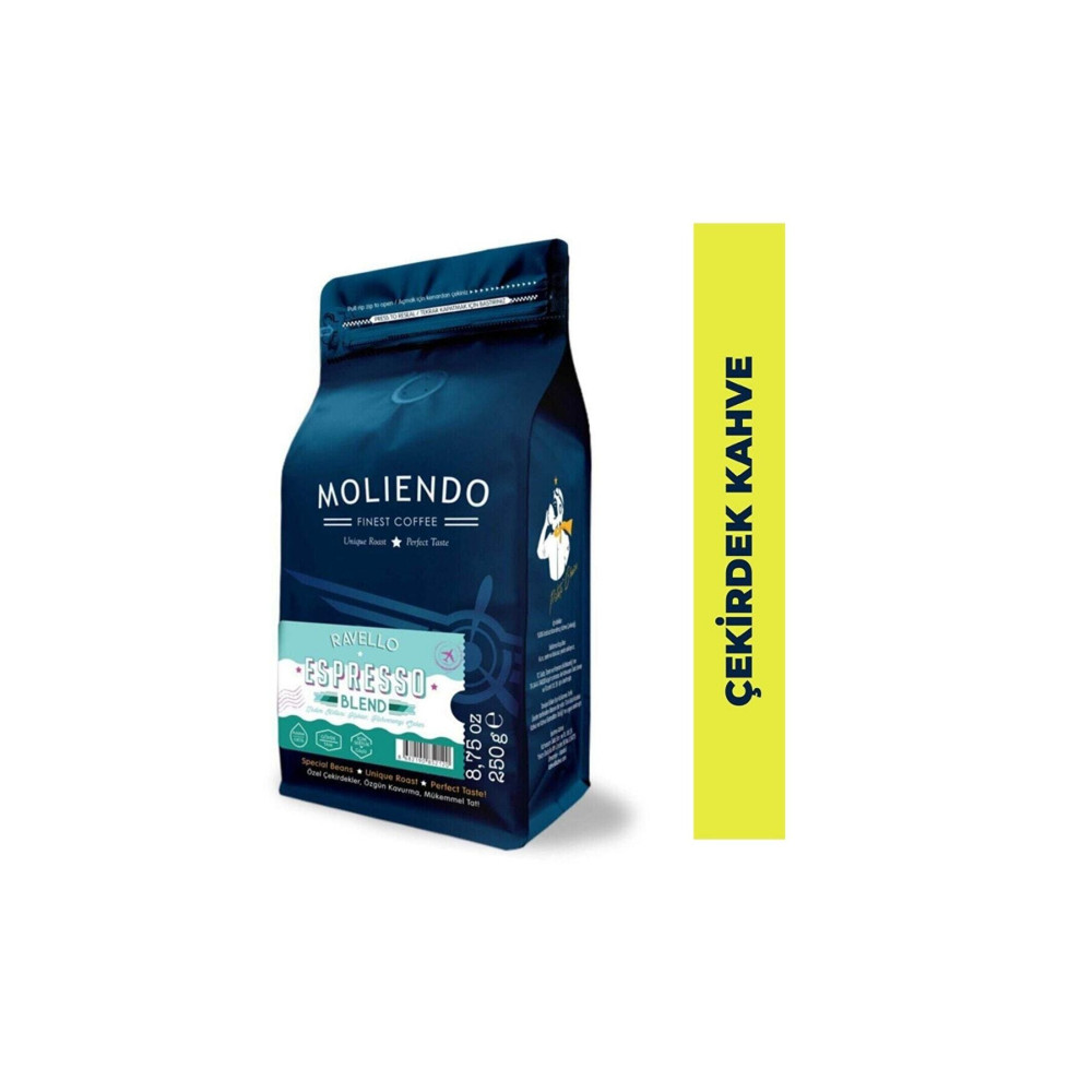 Moliendo Finest Coffee Ravello Espresso Blend Kahve (ÇEKİRDEK KAHVE) 250 G Çekirdek Kahve Beden Kahve Fiyatı