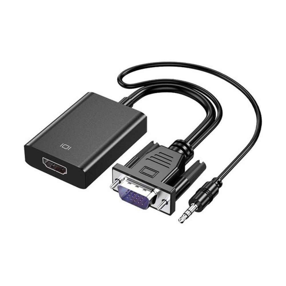 Molix Aktif VGA To HDMI 3.5mm Aux Kablo + Micru USB Dönüştürücü - Siyah Bilgisayar Çevirici ve Adaptörü Fiyatı