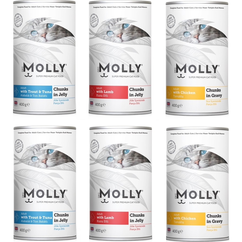 Molly 3 Çeşit Karma Kedi Konservesi 400 Gr. x 6 Adet Diğer Fiyatı