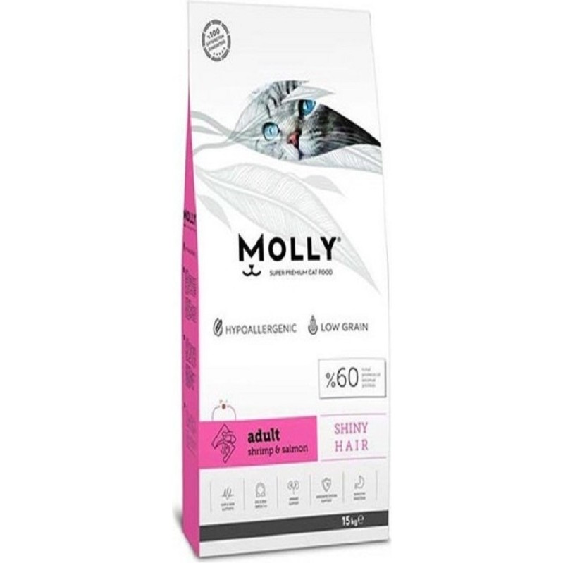 Molly Karidesli Somonlu Yetişkin Kedi Maması Hypoallergenic 15 kg Evcil Hayvan Ürünleri Fiyatı