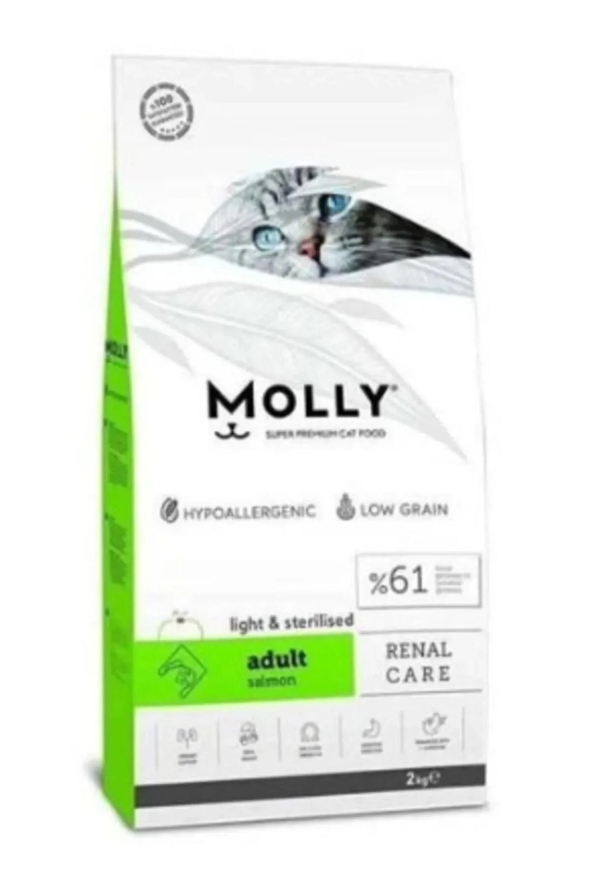 Molly Light Sterilised Somonlu 2 Kg Kısırlaştırılmış Yetişkin Kedi Maması" Evcil Hayvan Ürünleri Fiyatı