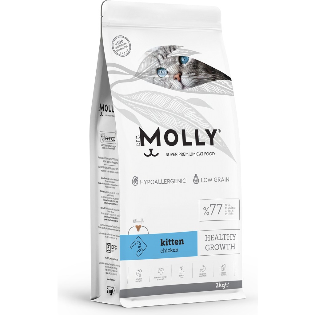 Molly Tavuklu Yavru Kedi Maması 2 kg Hipoalerjenik Düşük Tahıllı Karışık Tat Evcil Hayvan Ürünleri Fiyatı