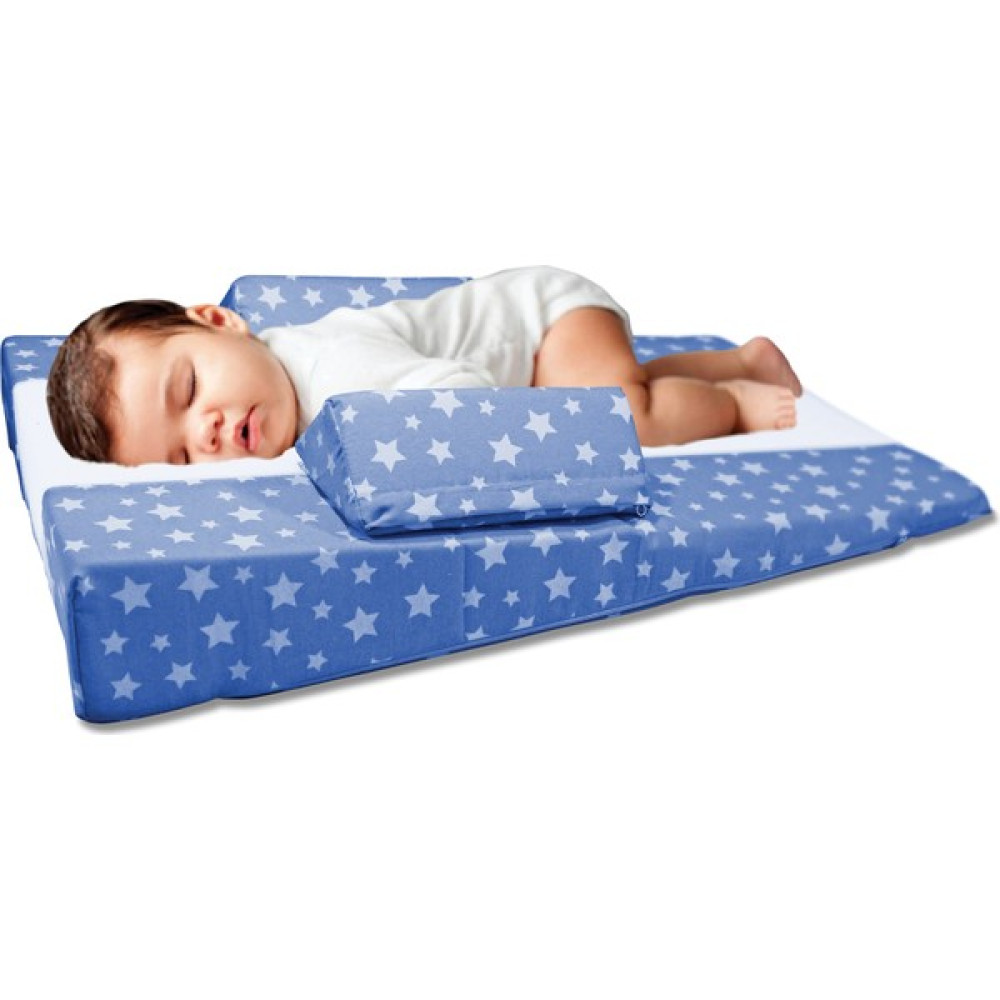 Molmini Bebek Yıkanabilir Kılıflı Reflu Yatağı Reflu Yastığı - 40 x 65 cm - Mavi Bebek Yatağı Fiyatı