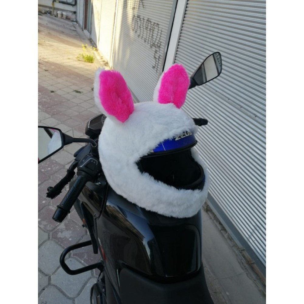 Molnija Kask Kılıfı Peluştavşan - Beyaz - Pembe Motorsiklet Kaskları Fiyatı