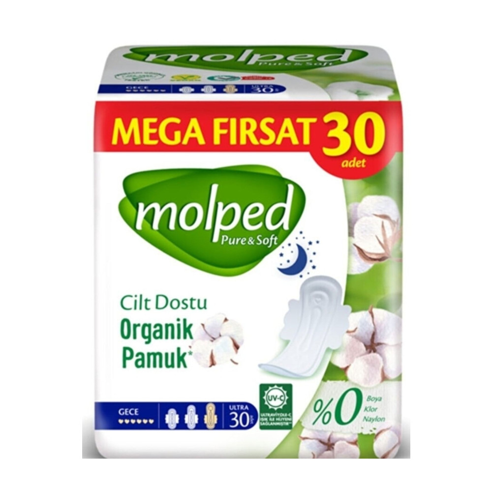 Molped Pure Soft Mega Fırsat Gece Ultra 30 Lu Hijyenik Pedler ve Tamponlar Fiyatı