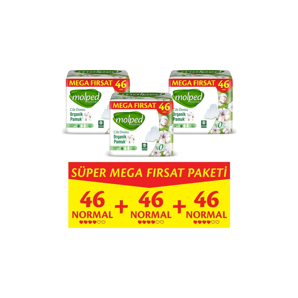 Molped Pure Soft Mega Fırsat Normal Ultra 138 Li Hijyenik Pedler ve Tamponlar Fiyatı