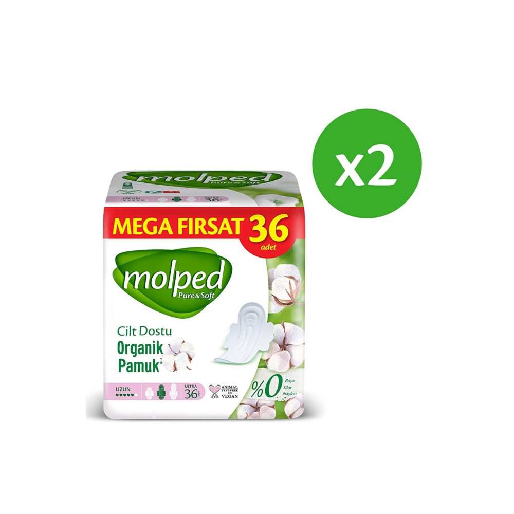 Molped Pure Soft Uzun Avantajlı Mega Fırsat Paketi 36 Lı X 2 Adet Hijyenik Pedler ve Tamponlar Fiyatı