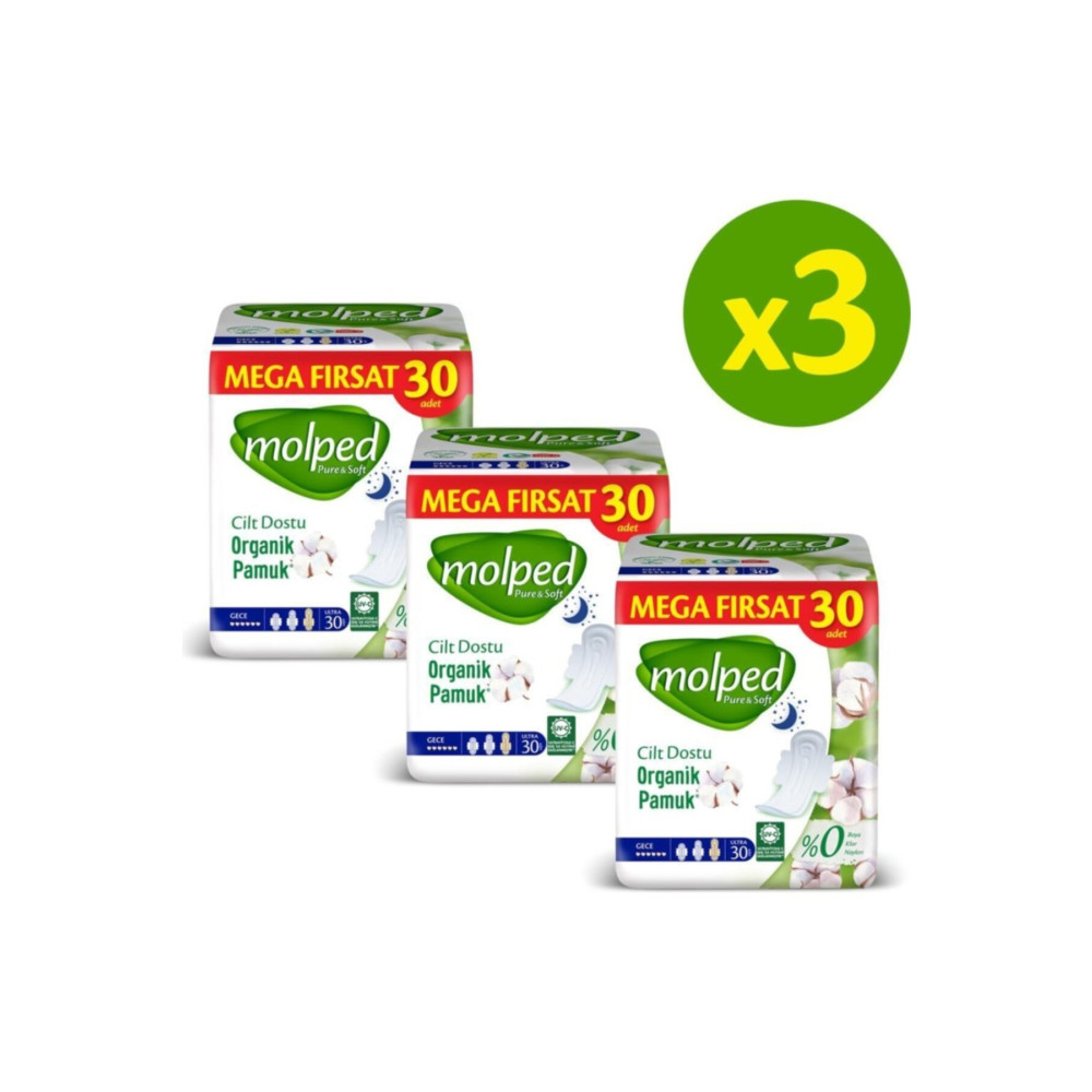 Molped Pure&soft Hijyenik Ped Gece Süper Mega Paket 90 Adet Hijyenik Pedler ve Tamponlar Fiyatı