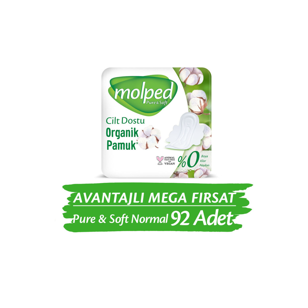 Molped Pure&soft Normal Avantajlı Mega Fırsat Paketi 92 Adet Hijyenik Pedler ve Tamponlar Fiyatı