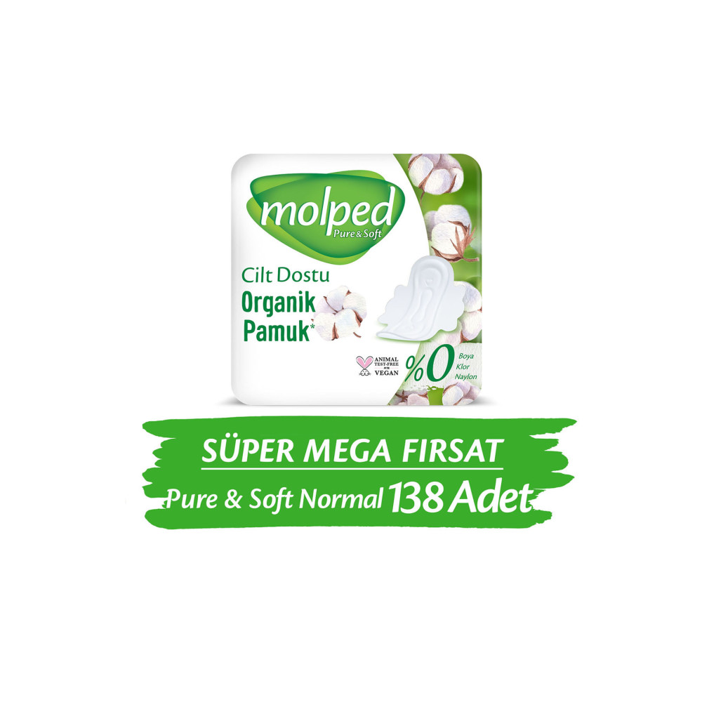 Molped Pure&soft Normal Süper Mega Paket 138 Adet Hijyenik Pedler ve Tamponlar Fiyatı