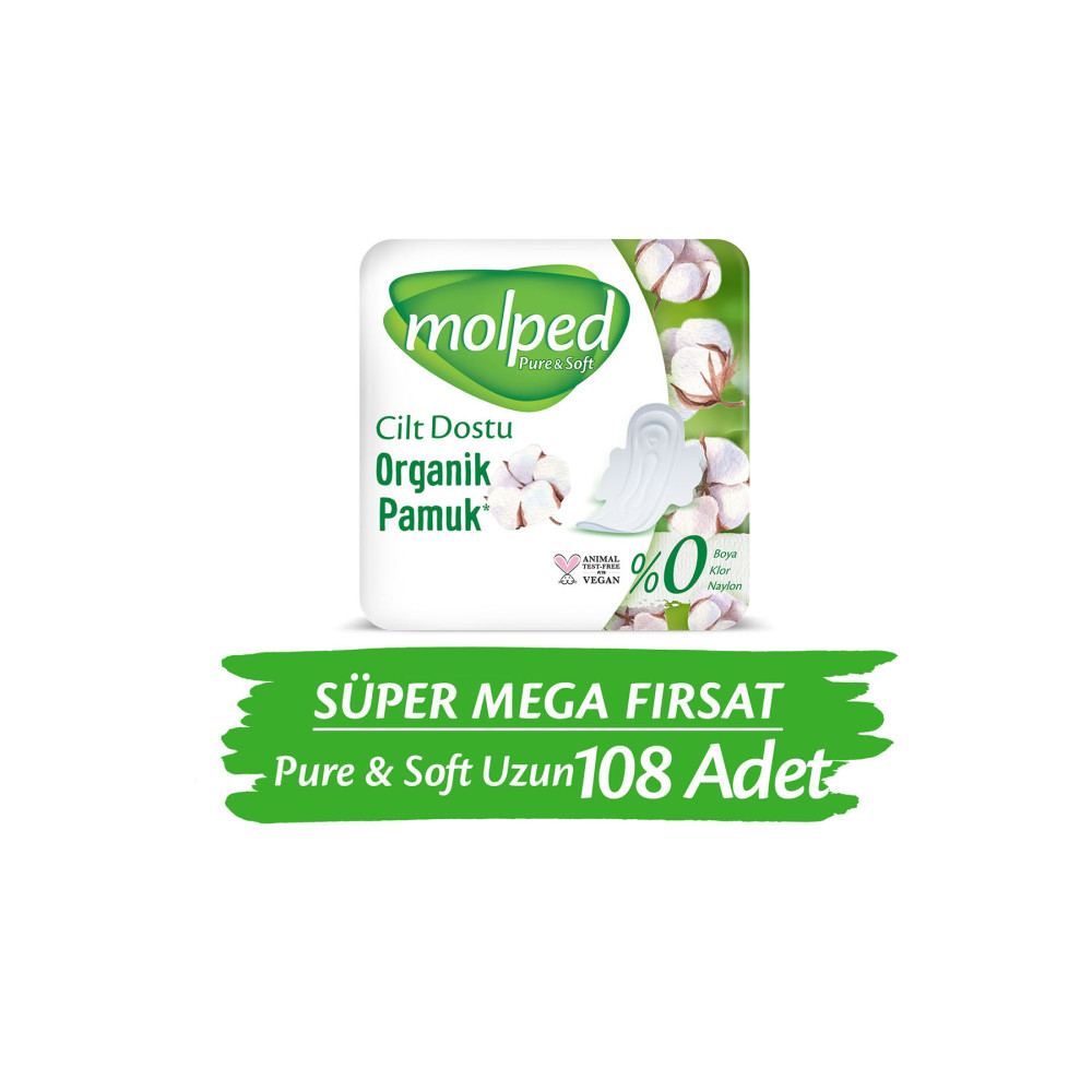 Molped Pure&soft Uzun Süper Mega 108 Adet Hijyenik Pedler ve Tamponlar Fiyatı