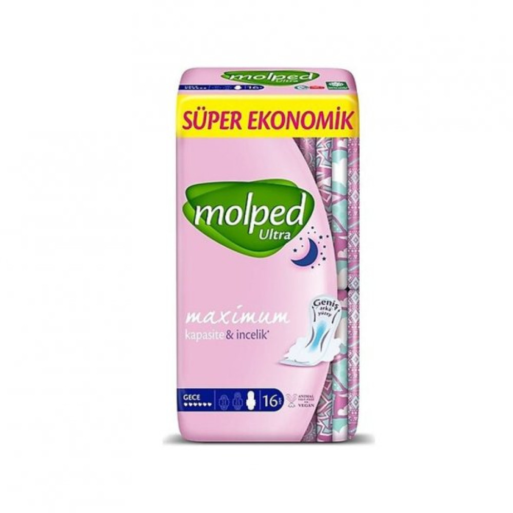 Molped Ultra Kuruluk Super Ekonomik Gece Hijyenik Ped 16'Li Genital Bölge Temizliği Fiyatı
