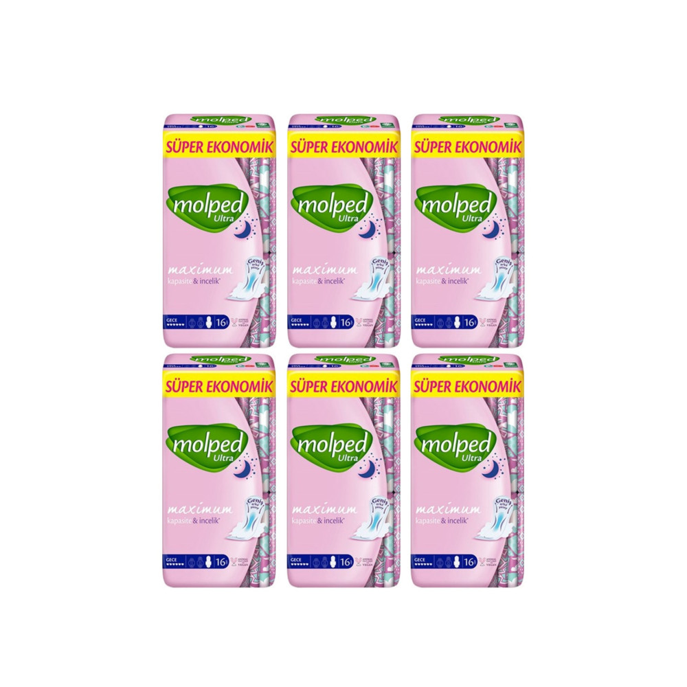 Molped Ultra Süper Ekonomik 16lı Gece X 6 Paket Hijyenik Pedler ve Tamponlar Fiyatı