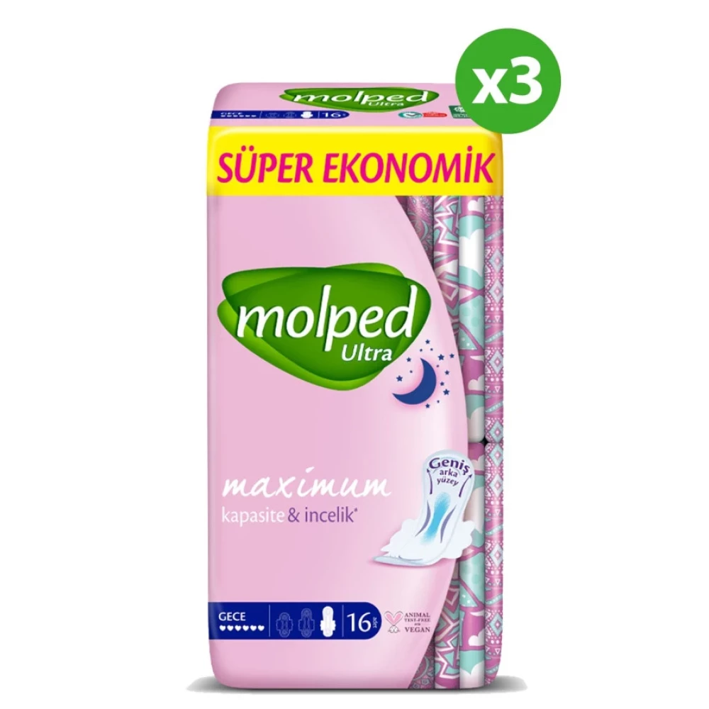 Molped Ultra Super Ekonomik Gece Hijyenik Ped 48'Li Hijyenik Pedler ve Tamponlar Fiyatı